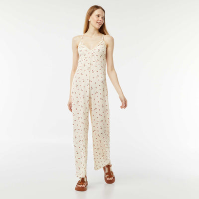 Combinaison pantalon en maille gaufrée BEIGE