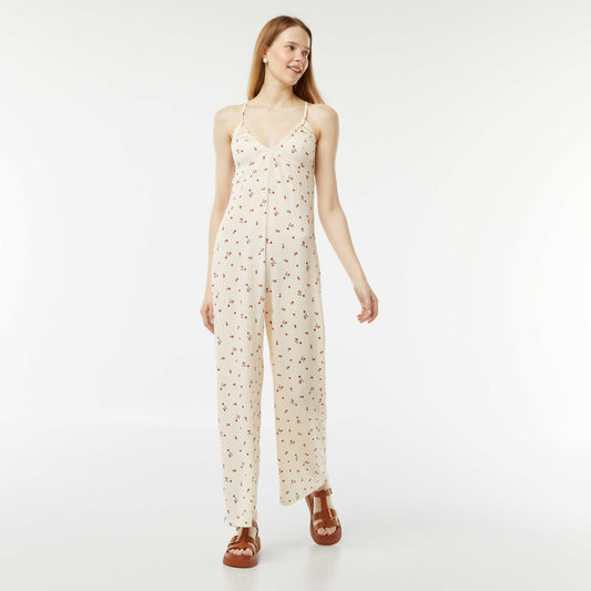 Combinaison pantalon en maille gaufrée BEIGE