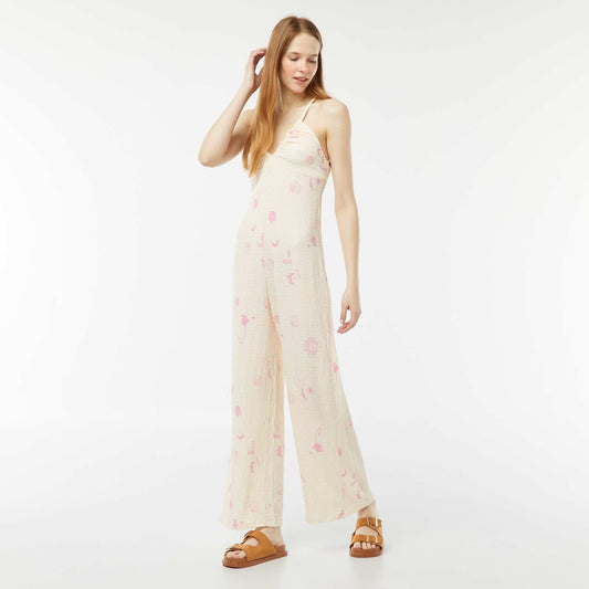 Combinaison pantalon en maille gaufrée ROSE