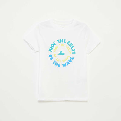 T-shirt imprimé fantaisie BLANC