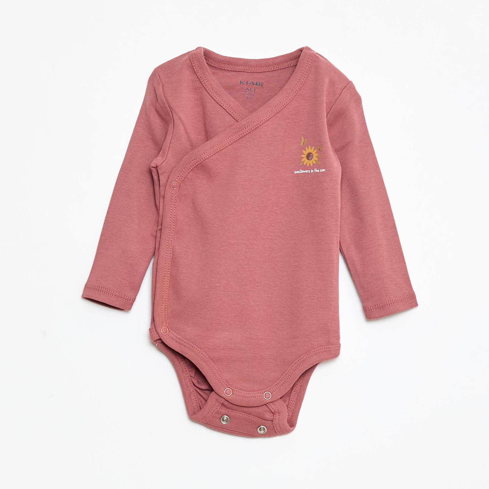 Lot de 3 bodies à manches longues avec ouverture pressionnée ROSE