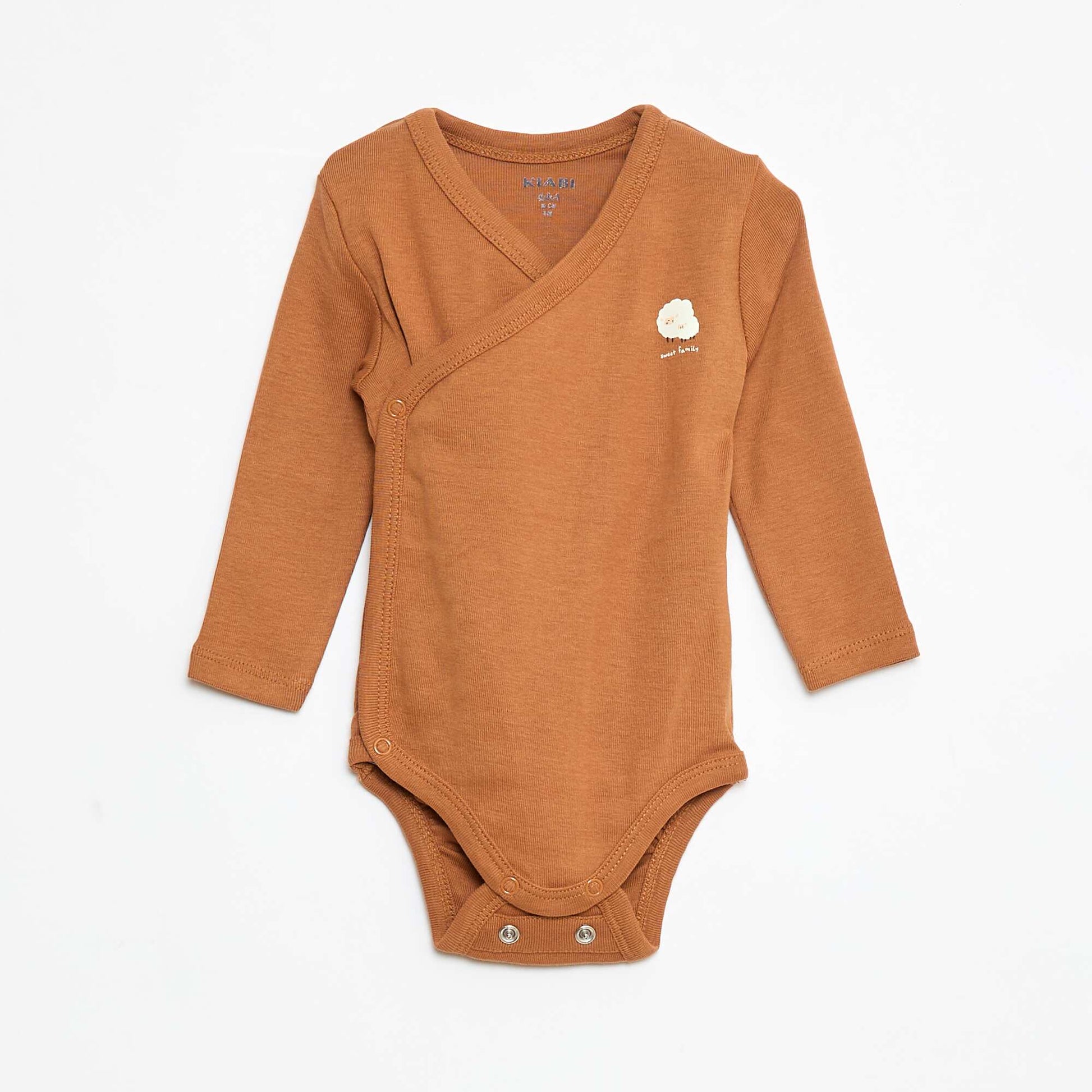 Lot de 3 bodies à manches longues avec ouverture pressionnée BEIGE
