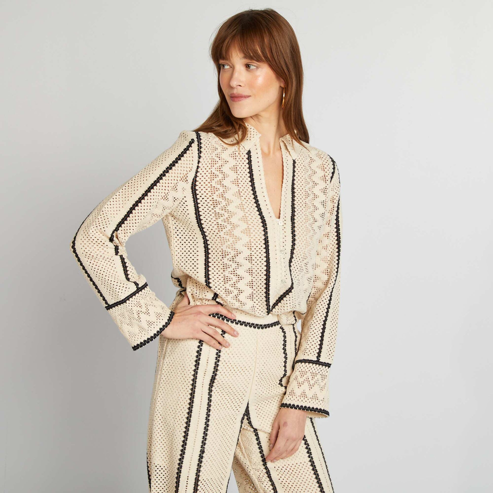 Chemisier en crochet BEIGE