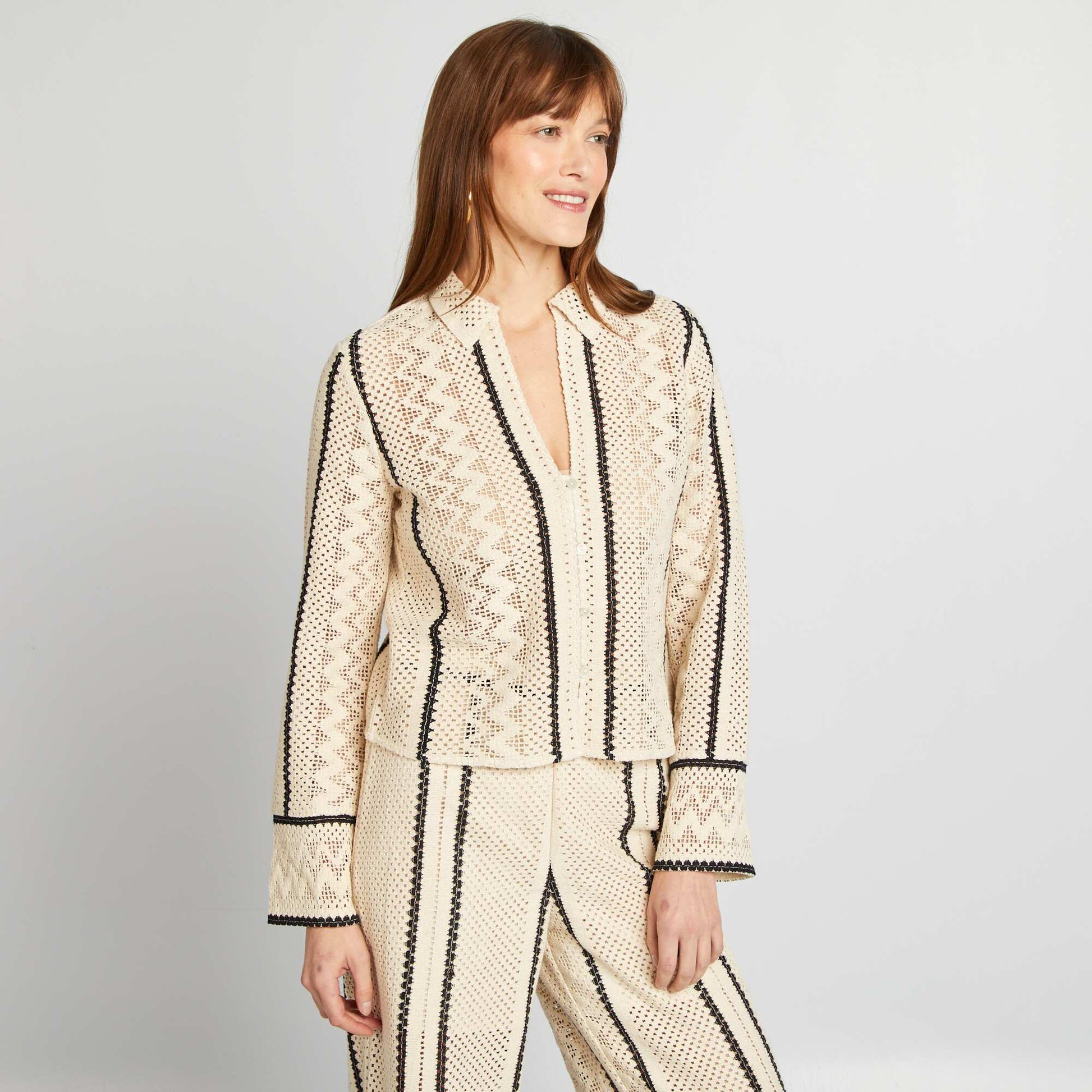 Chemisier en crochet BEIGE