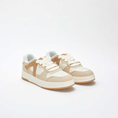 Baskets basses type skate tricolores BEIGE