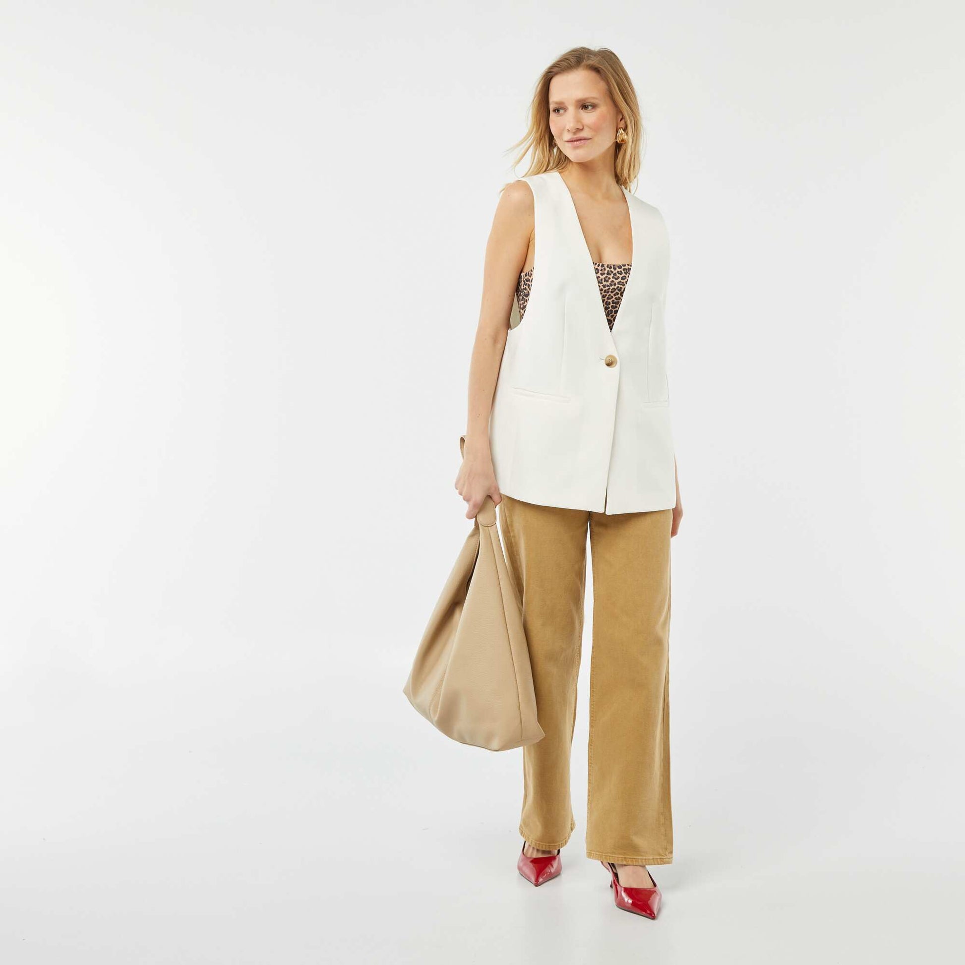 Veste de costume sans manches BLANC