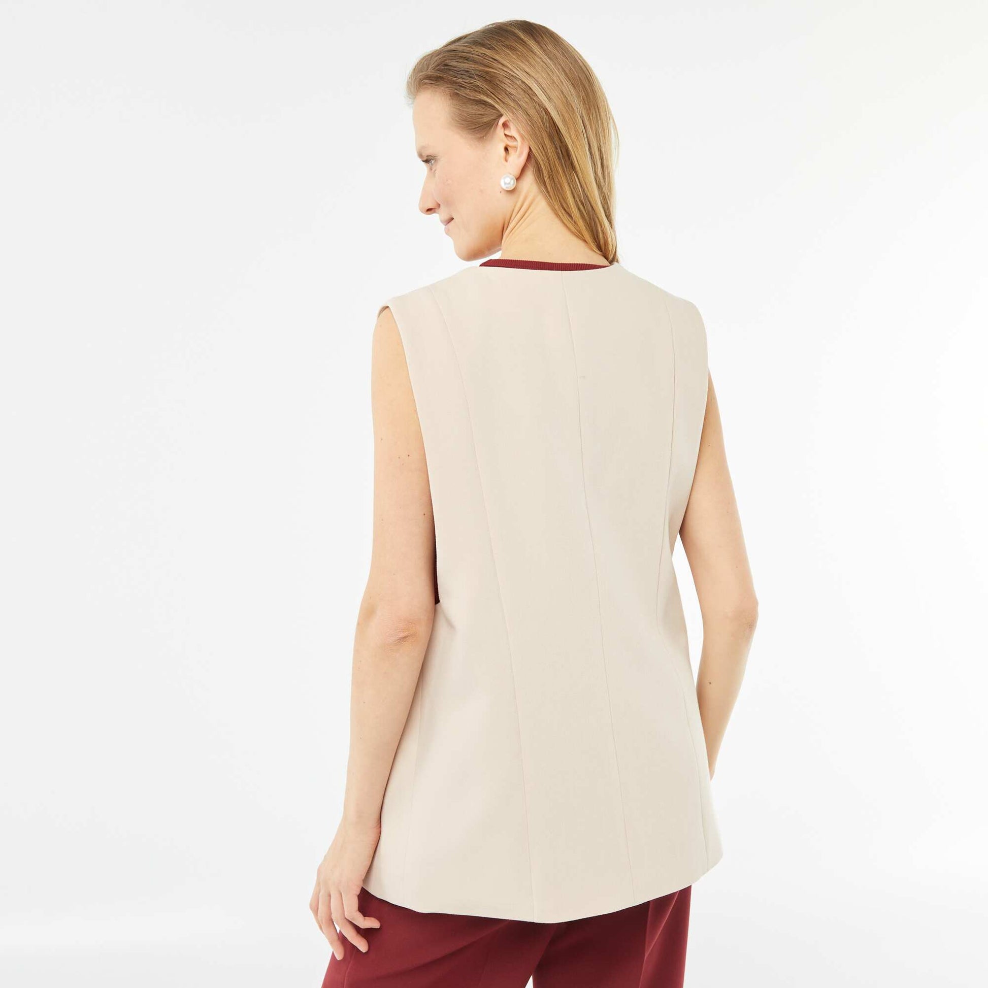 Veste de costume sans manches BEIGE