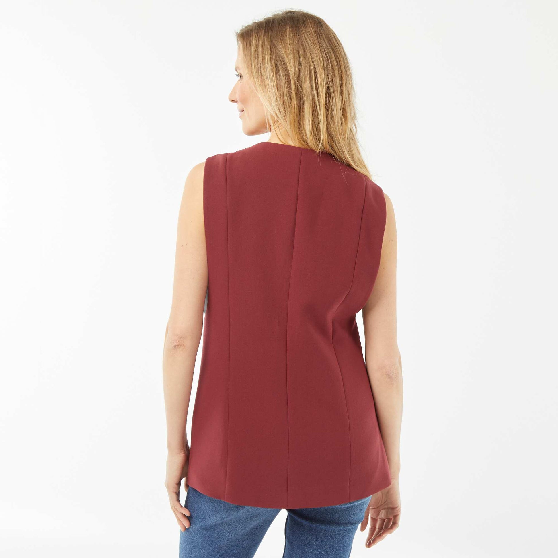 Veste de costume sans manches ROUGE