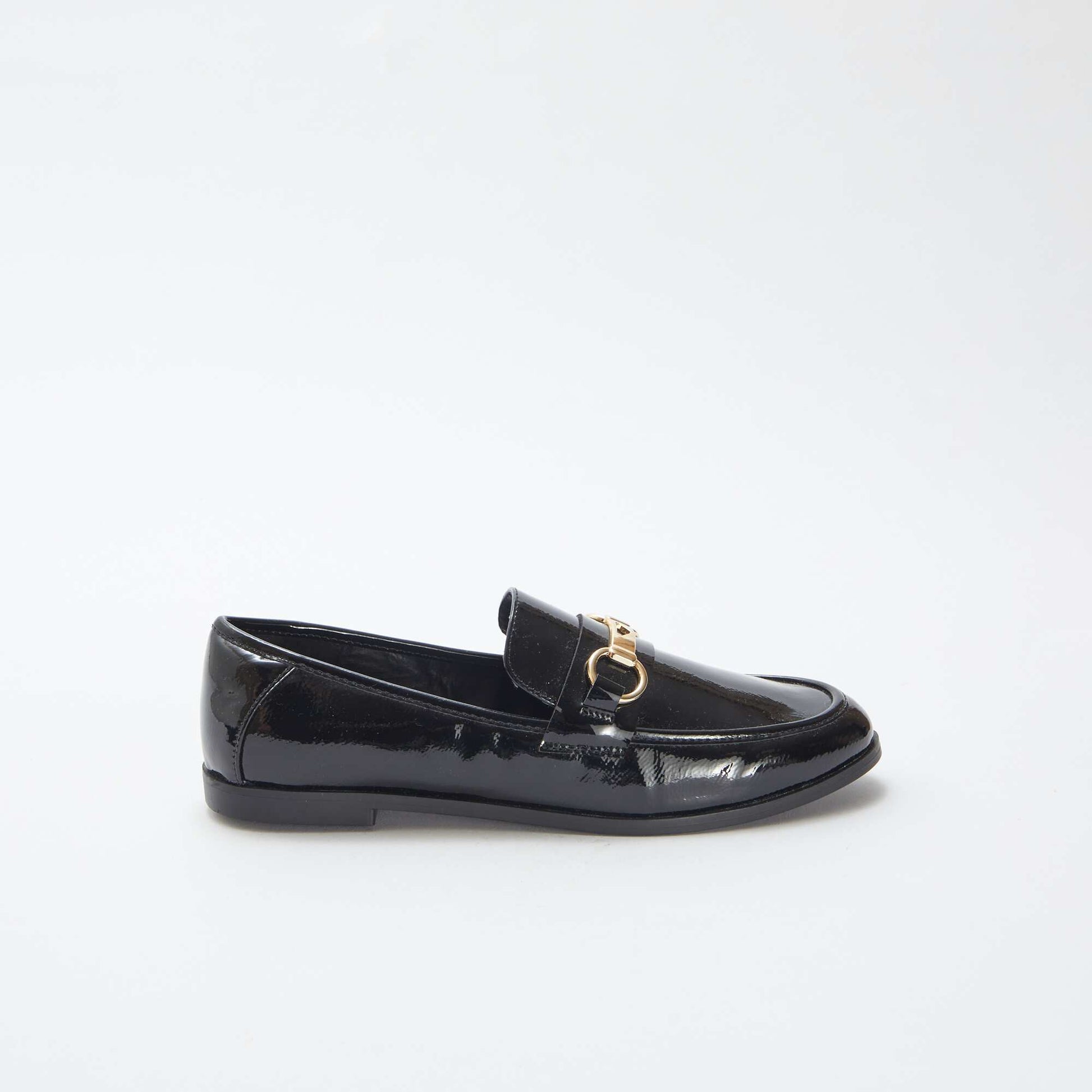 Mocassins plats vernis NOIR