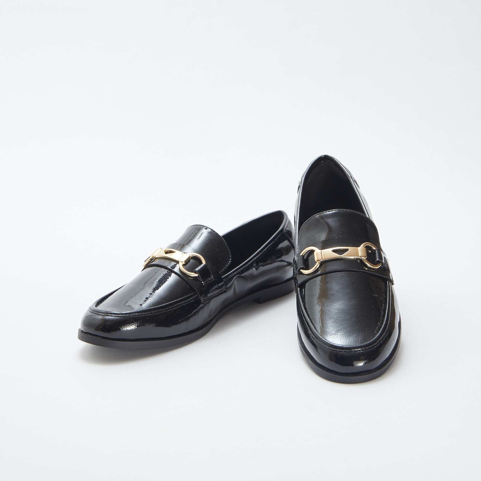 Mocassins plats vernis NOIR