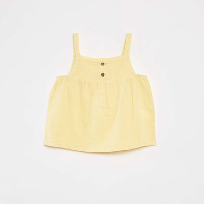 Top fines bretelles en gaze de coton JAUNE