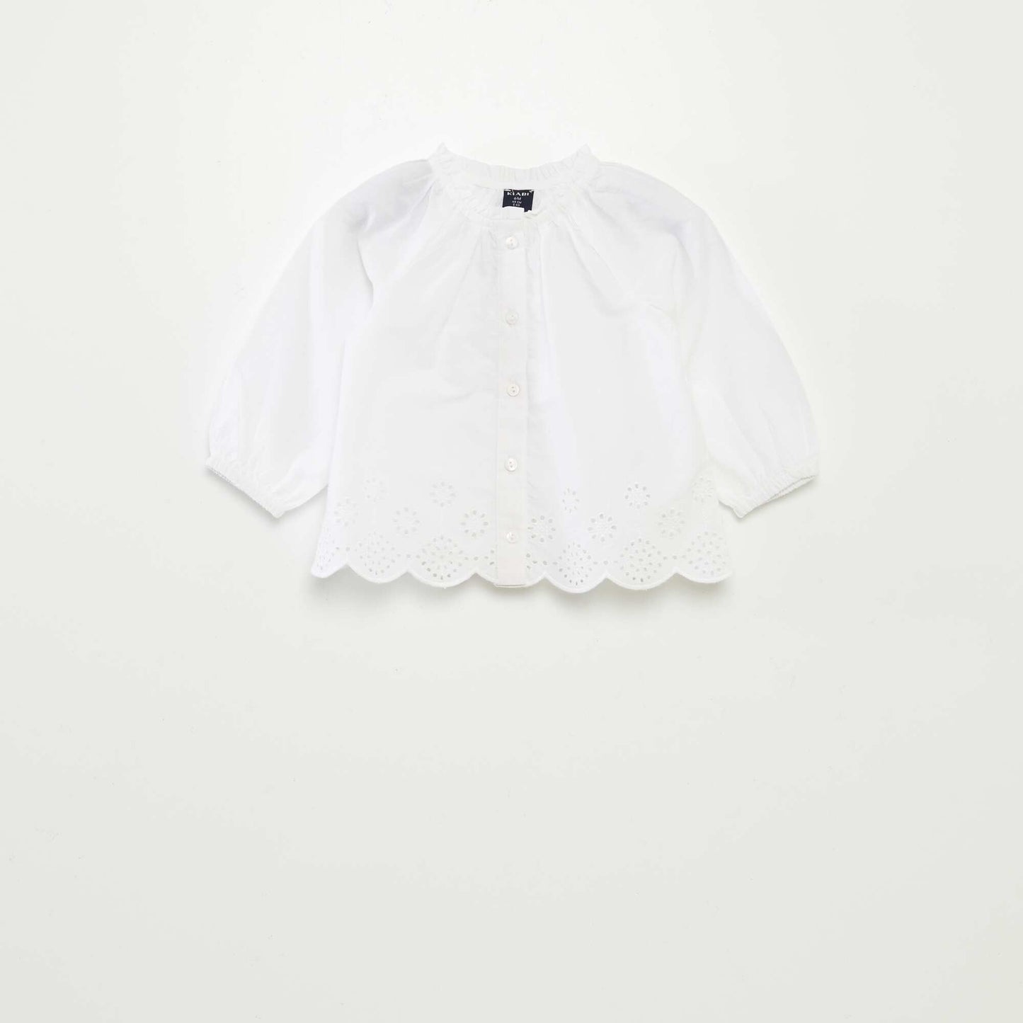 Blouse en voile de coton avec broderies anglaises BLANC