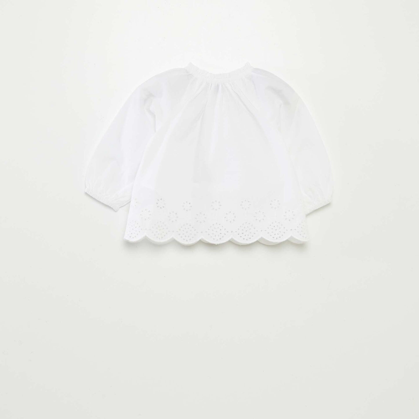 Blouse en voile de coton avec broderies anglaises BLANC