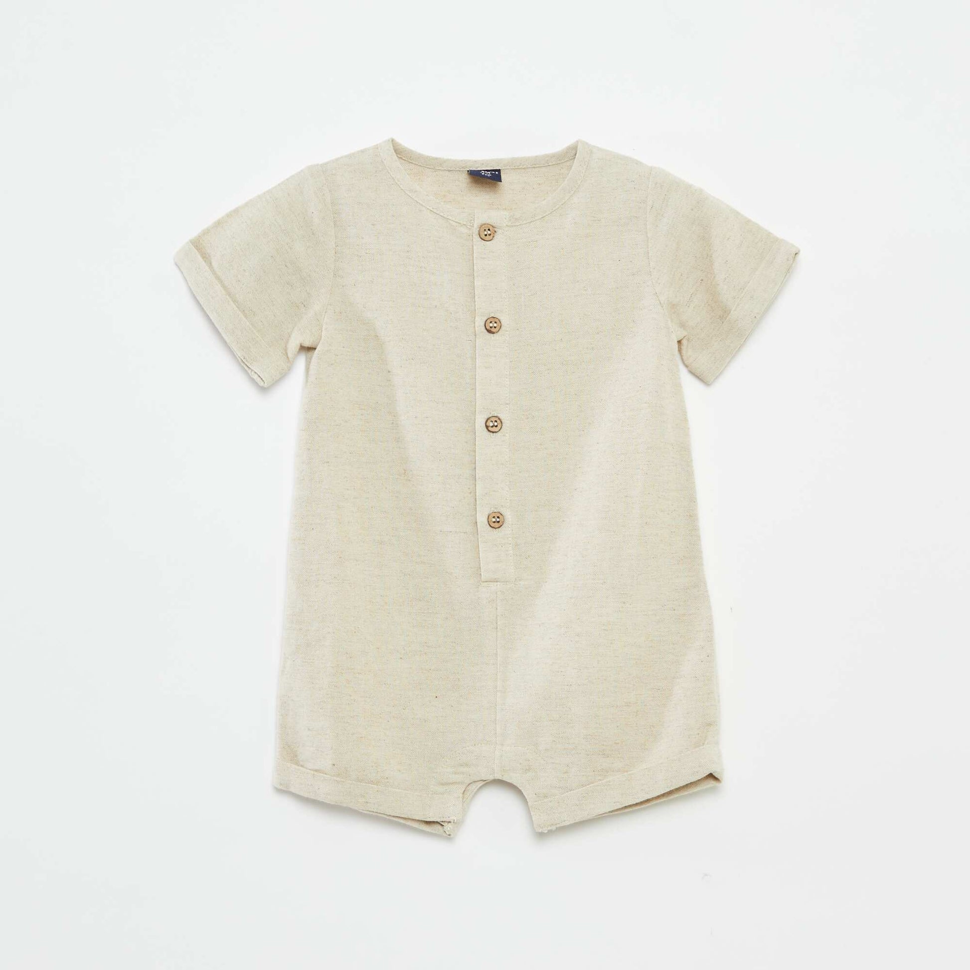 Combinaison courte avec ouverture boutonnée BLANC