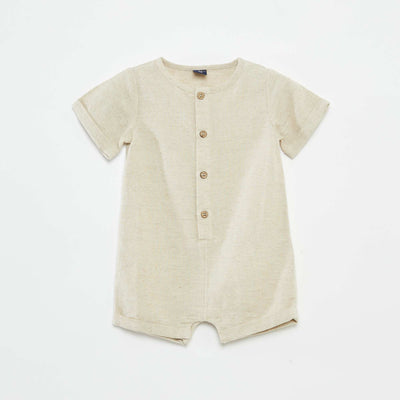 Combinaison courte avec ouverture boutonnée BLANC