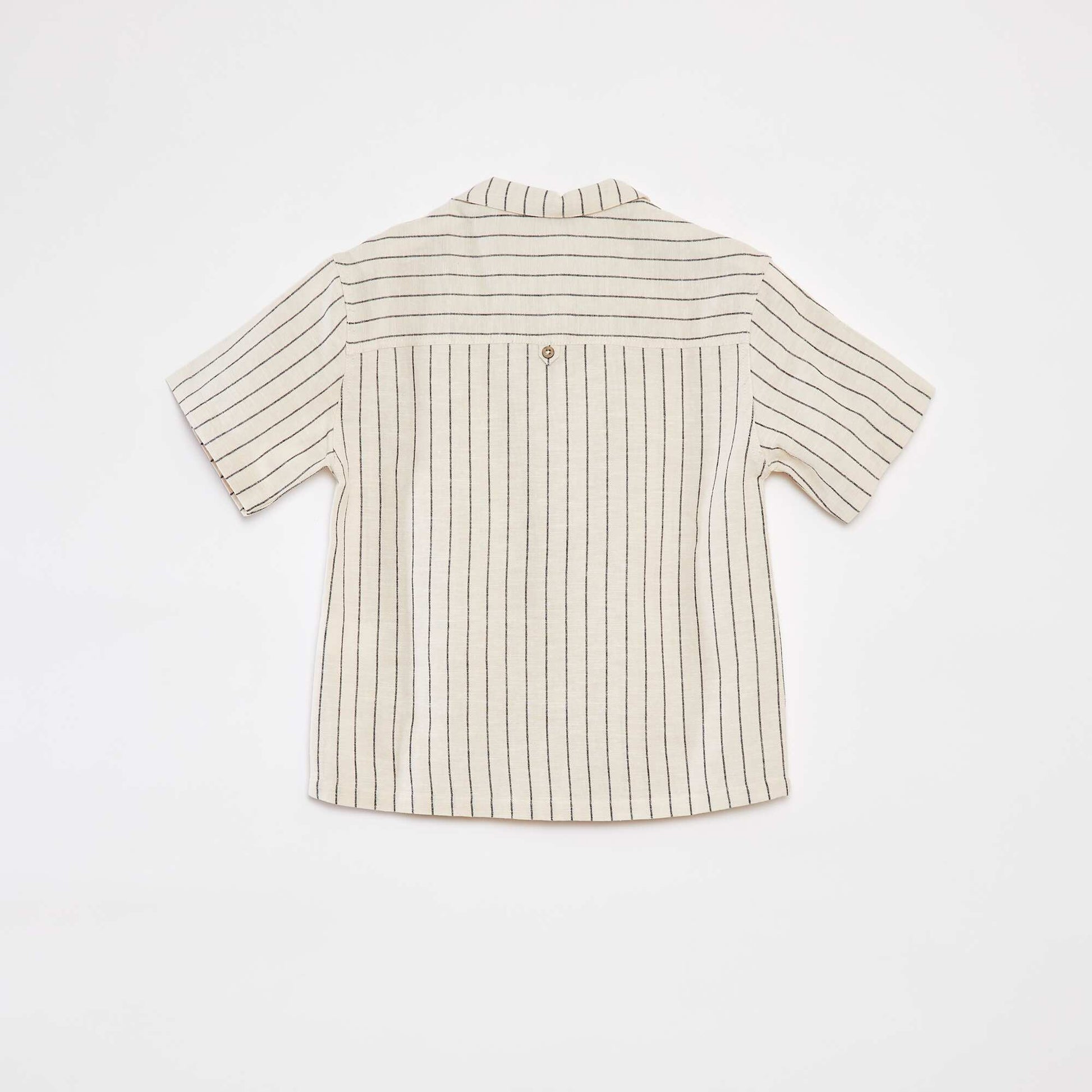 Chemise manches courtes en lin mélangé BEIGE