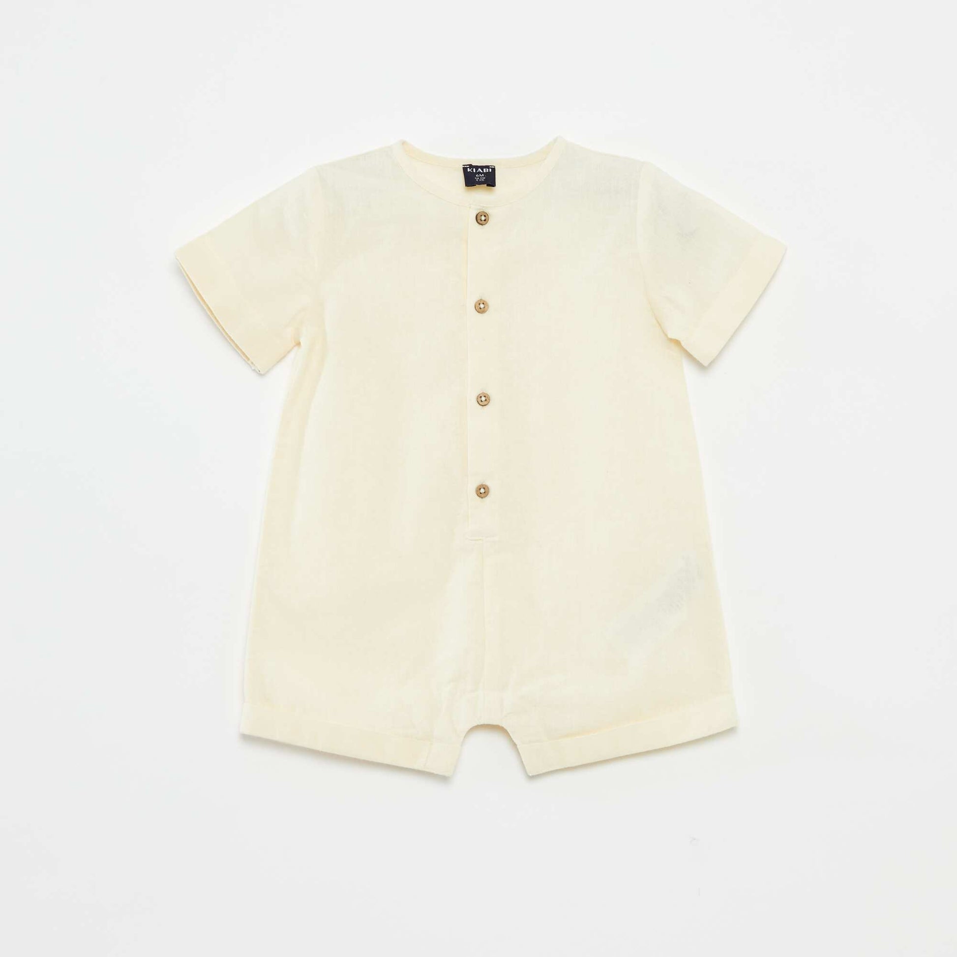 Combinaison courte boutonnée unie BEIGE
