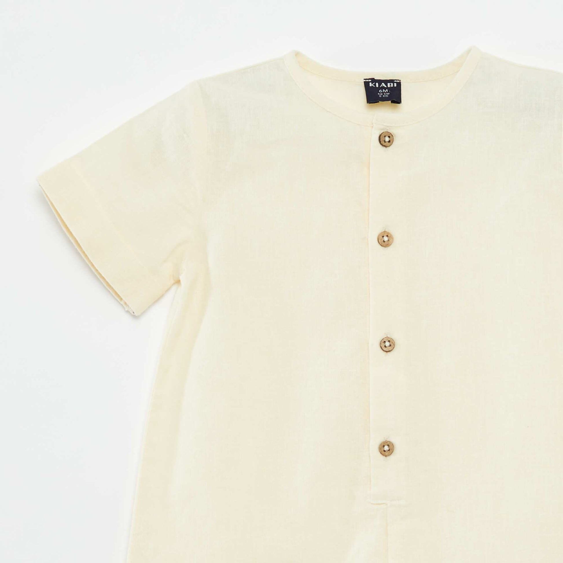 Combinaison courte boutonnée unie BEIGE