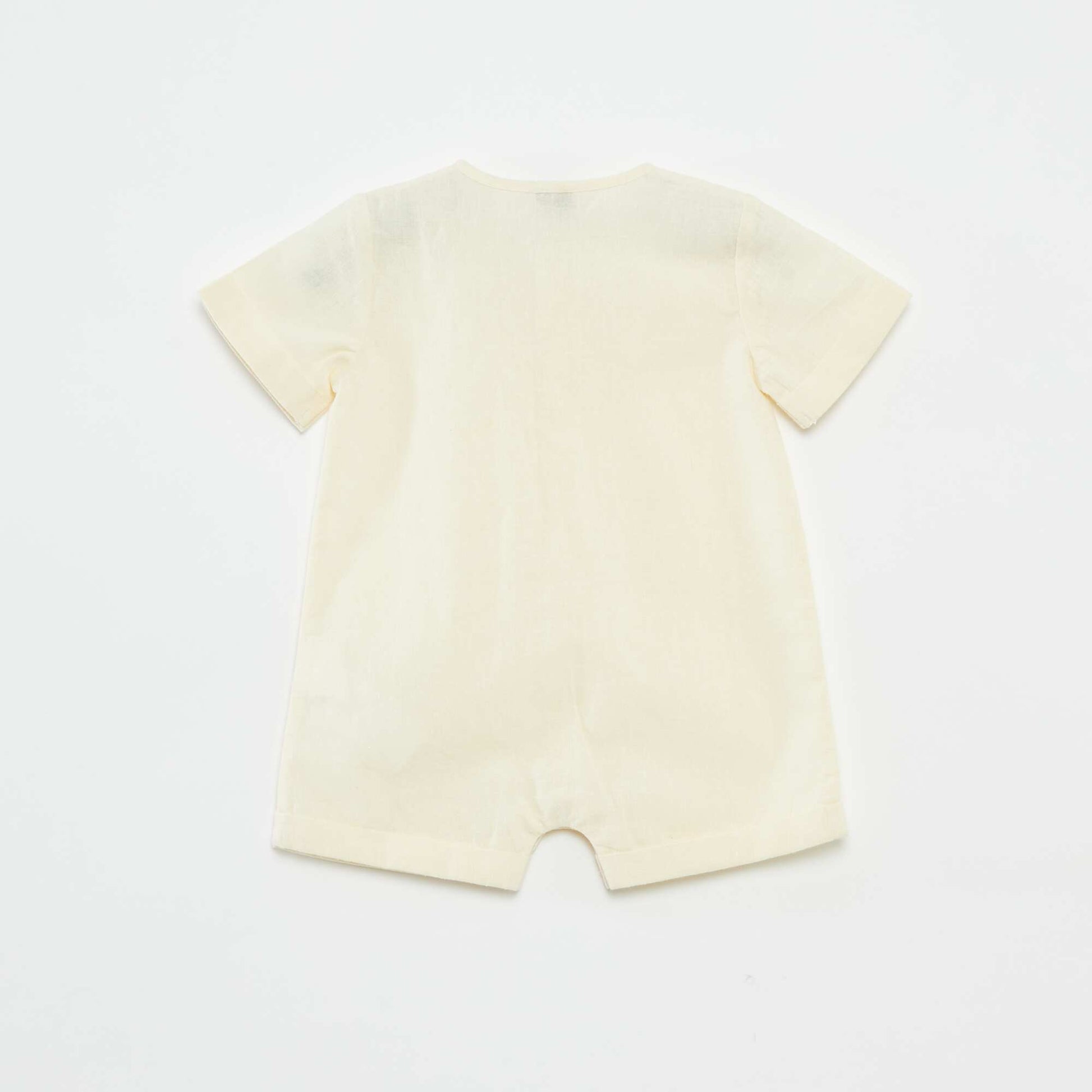 Combinaison courte boutonnée unie BEIGE