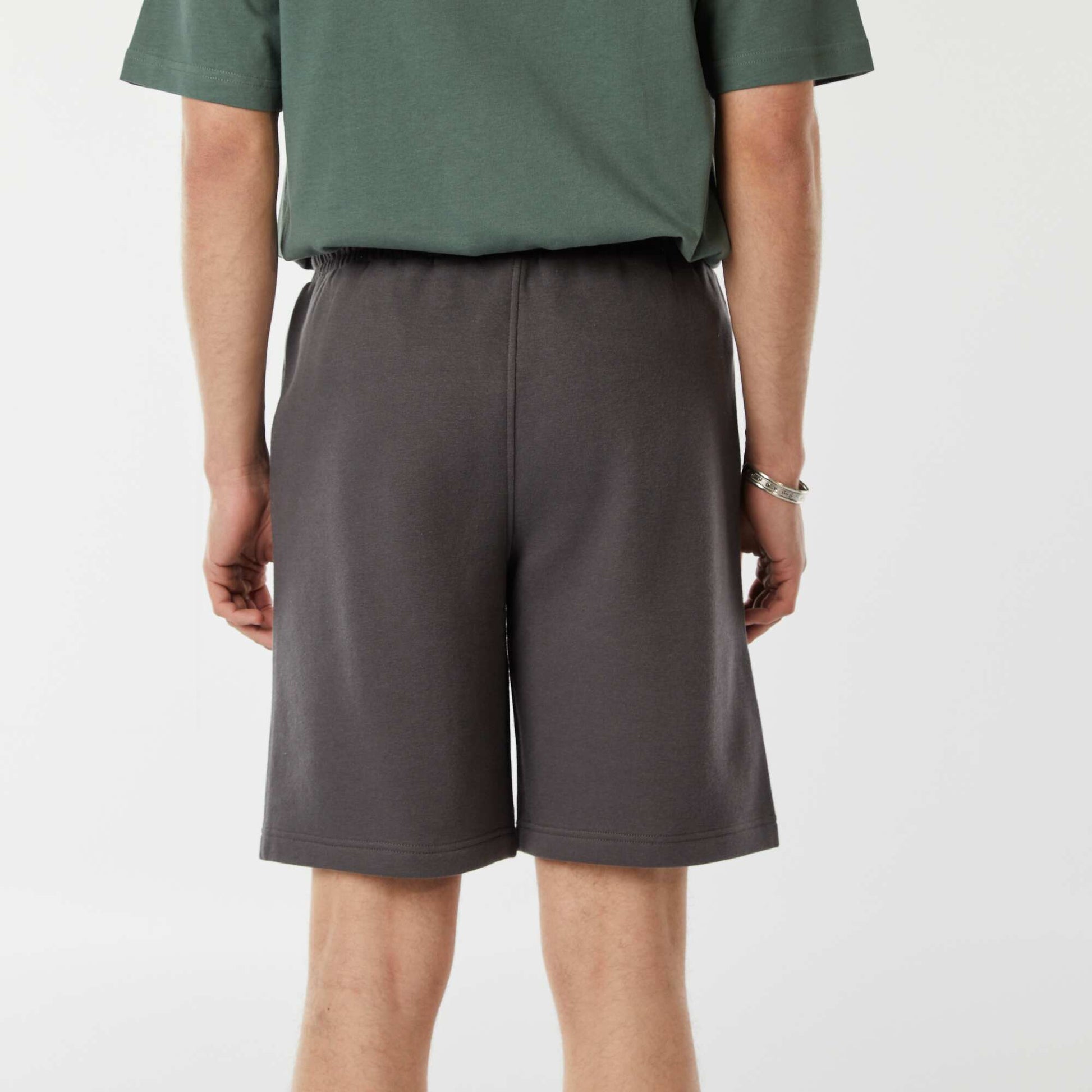 Short en molleton léger uni GRIS