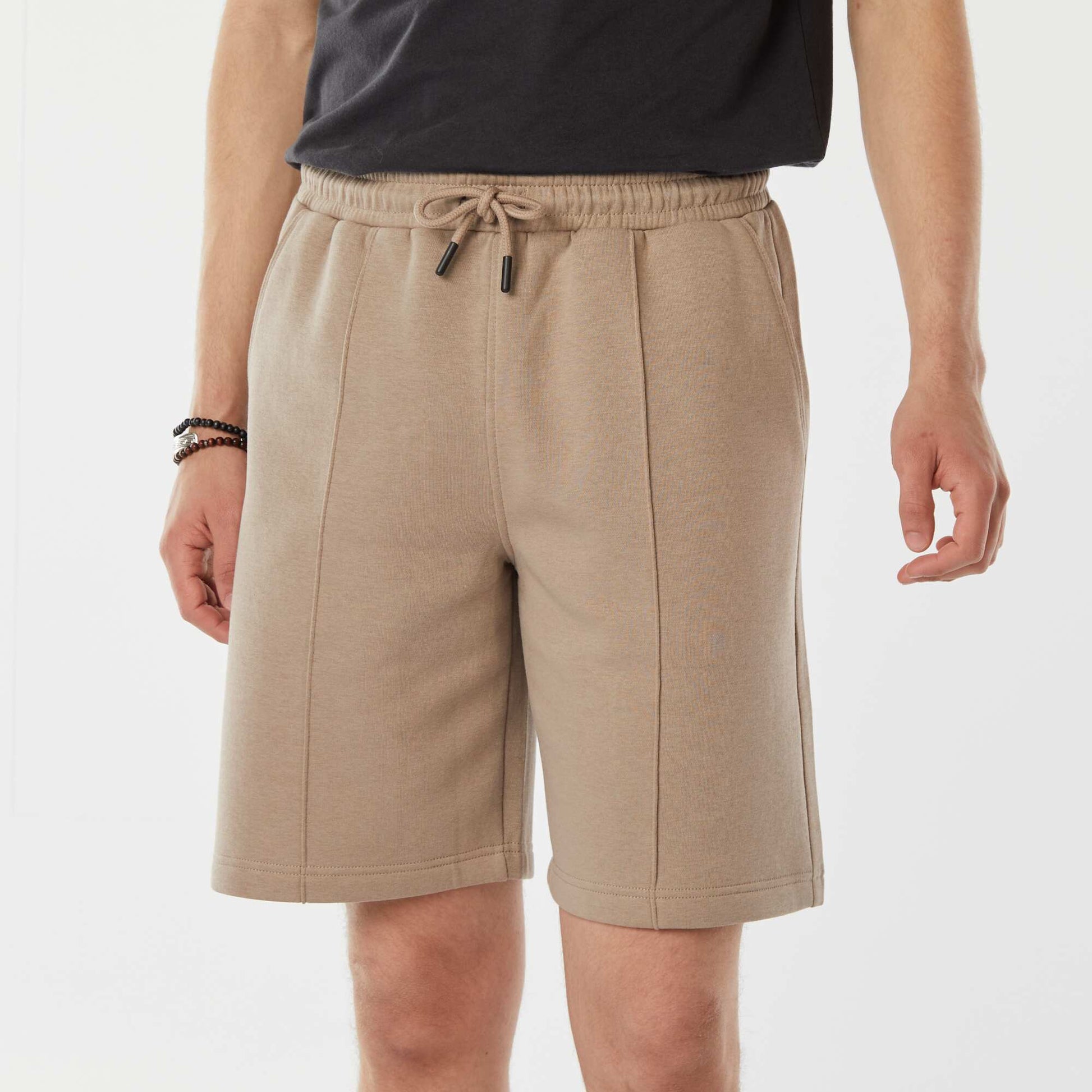 Short en molleton léger uni BEIGE