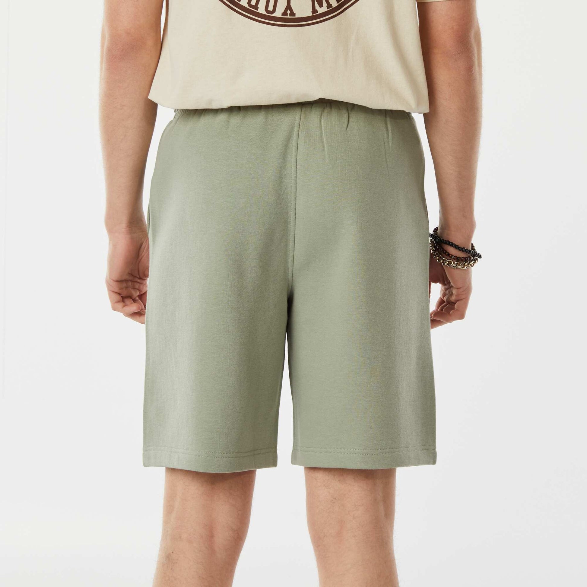 Short en molleton léger uni VERT