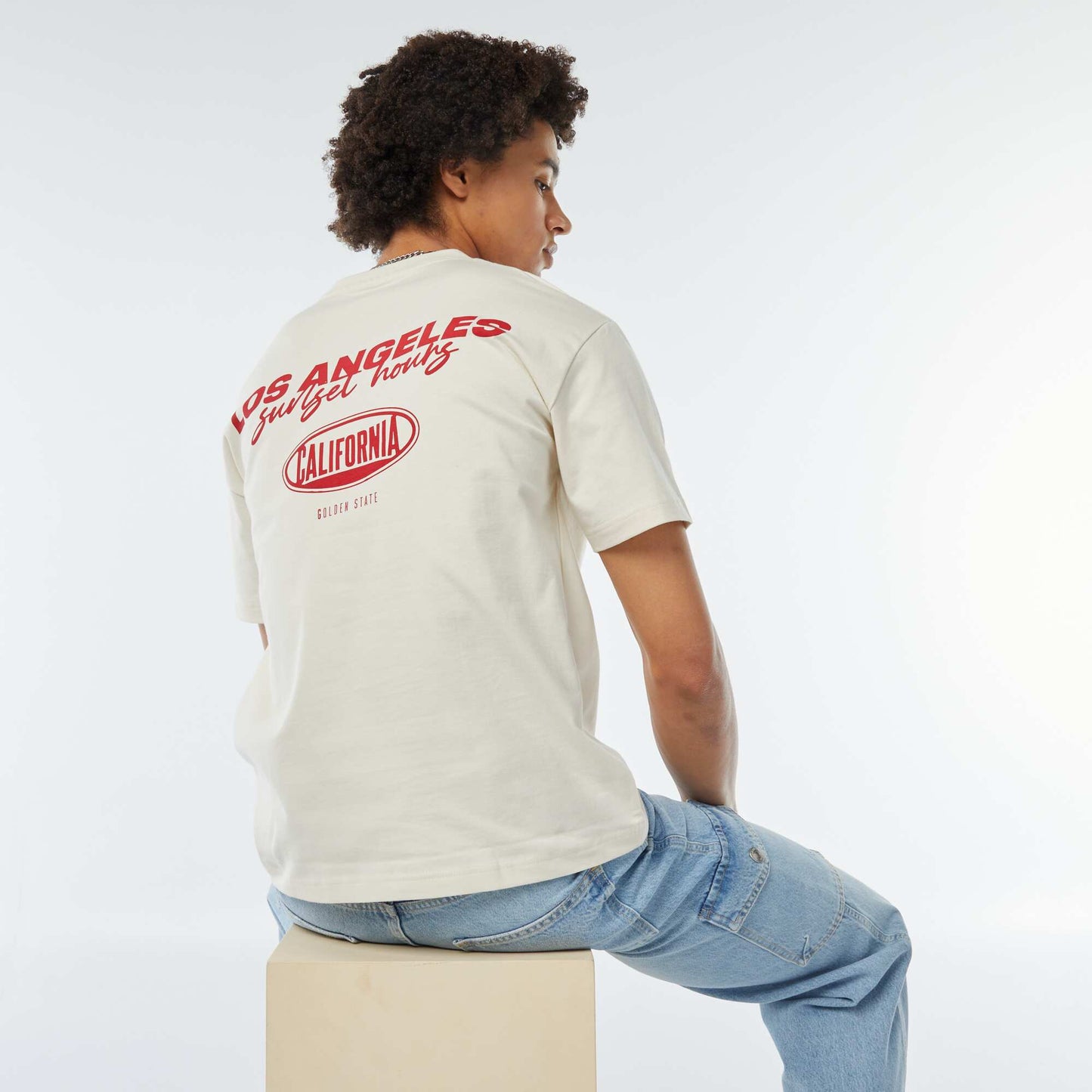 Tee-shirt imprimé poitrine BEIGE