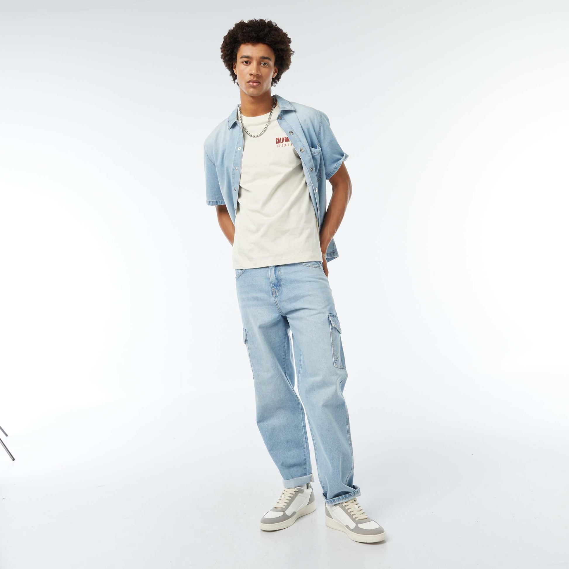 Tee-shirt imprimé poitrine BEIGE