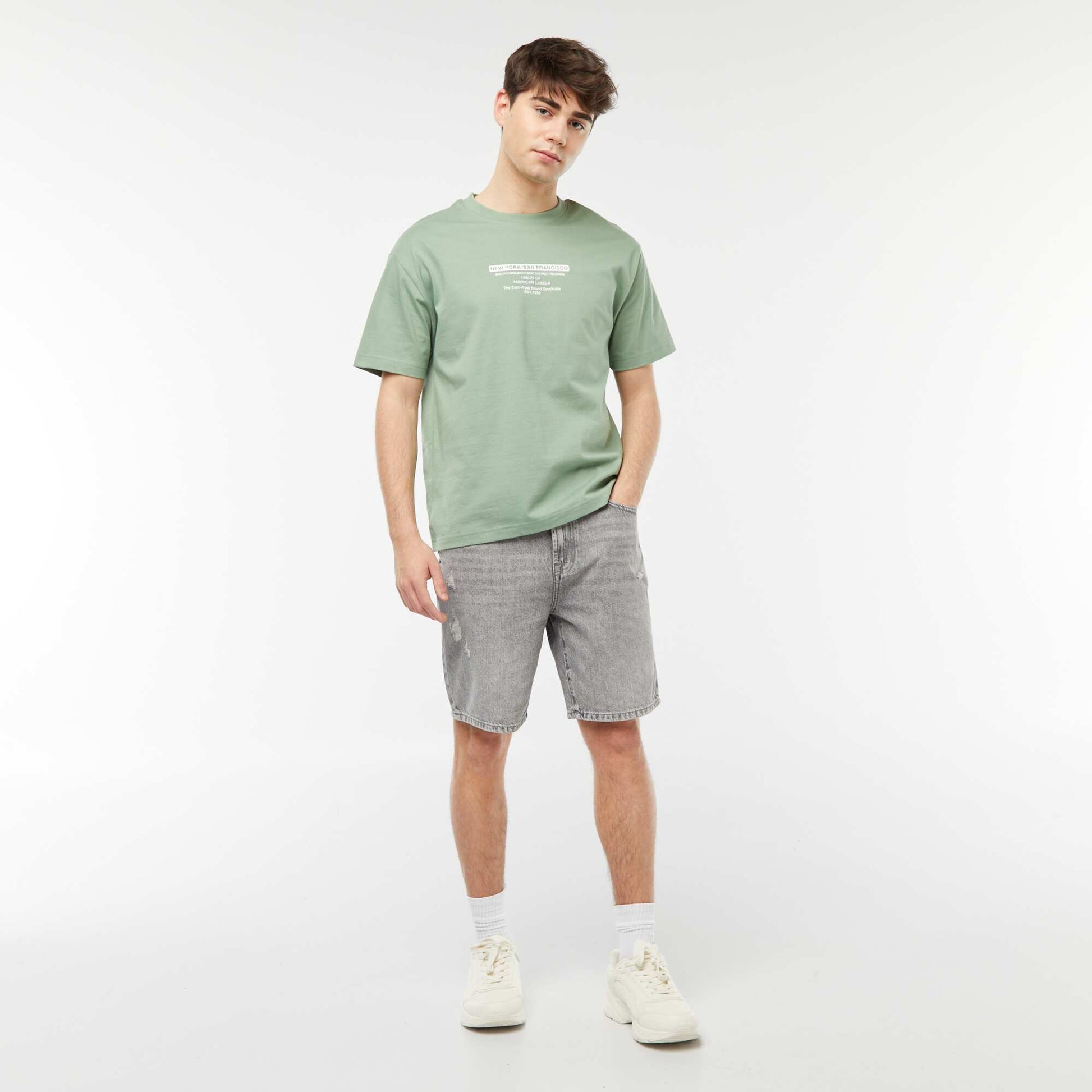 Tee-shirt imprimé poitrine VERT