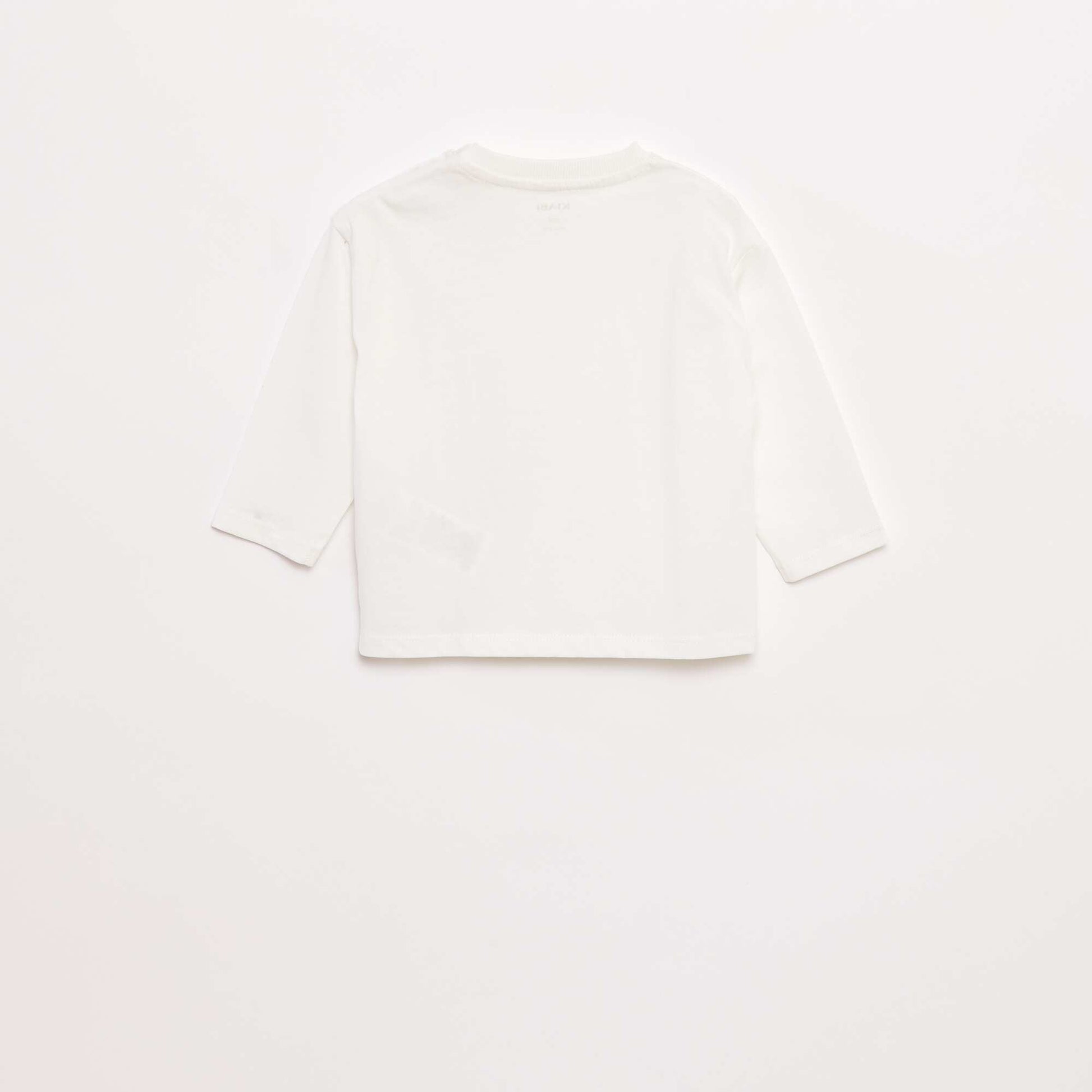 T-shirt manches longues et poche poitrine BLANC