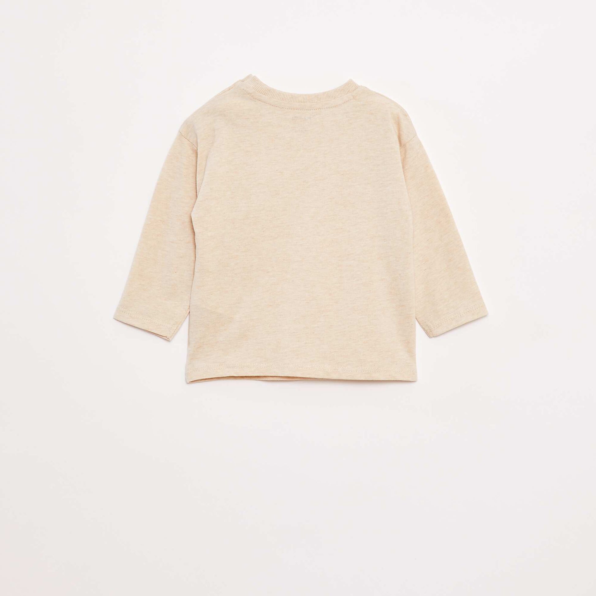 T-shirt manches longues et poche poitrine BEIGE
