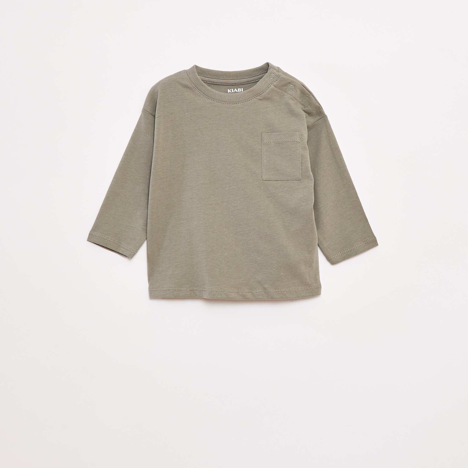 T-shirt manches longues et poche poitrine VERT
