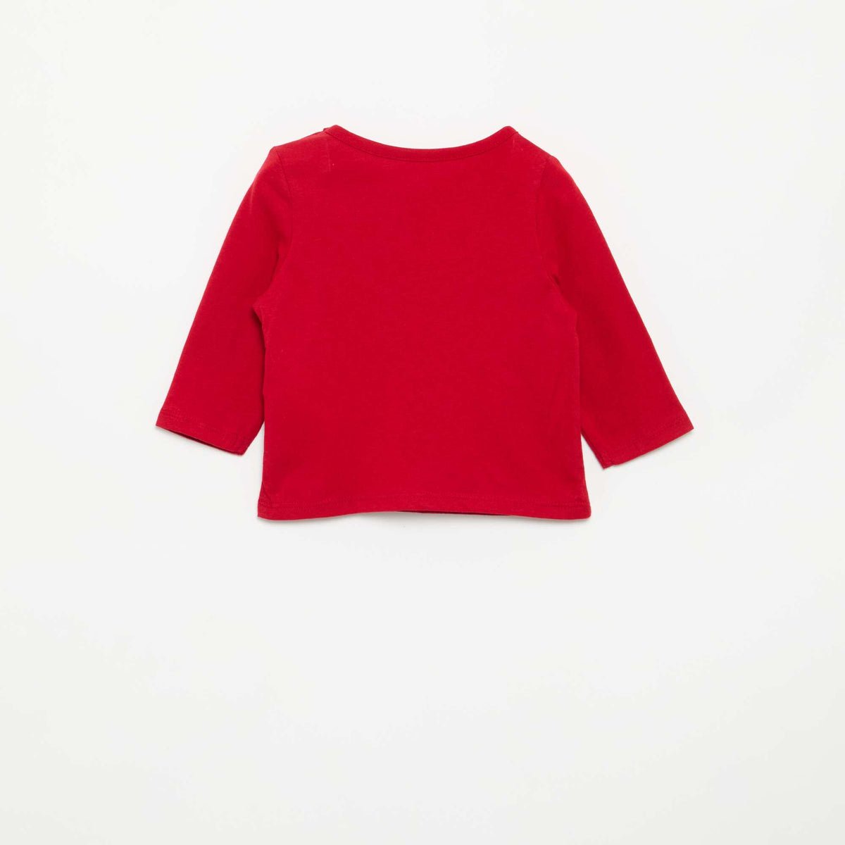 T-shirt imprimé à manches longues ROUGE