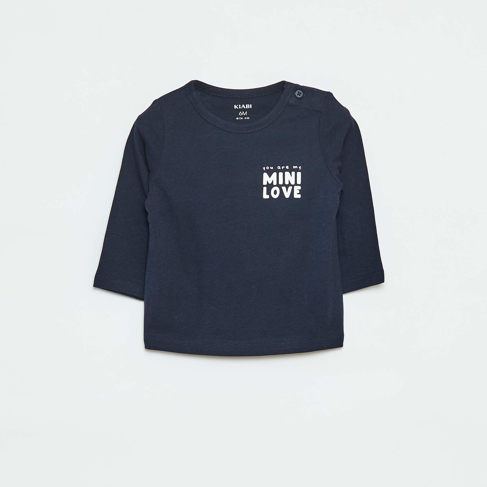 T-shirt imprimé à manches longues BLEU