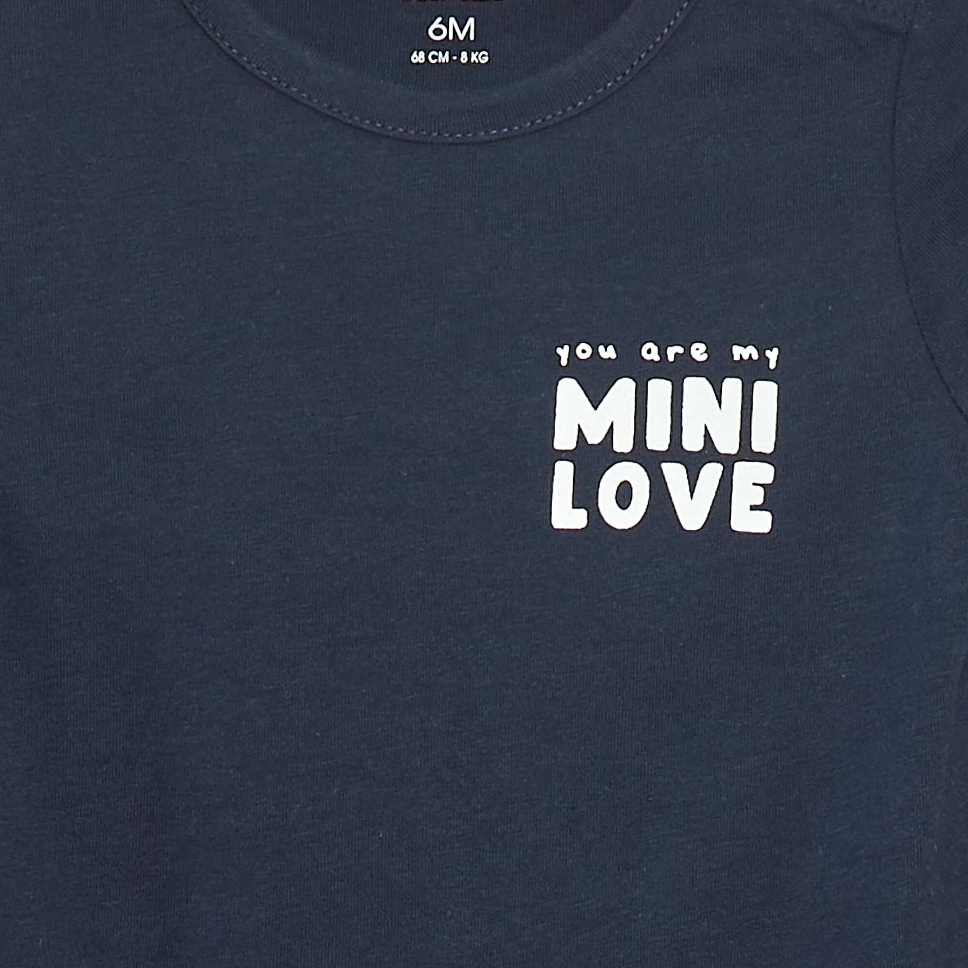 T-shirt imprimé à manches longues BLEU
