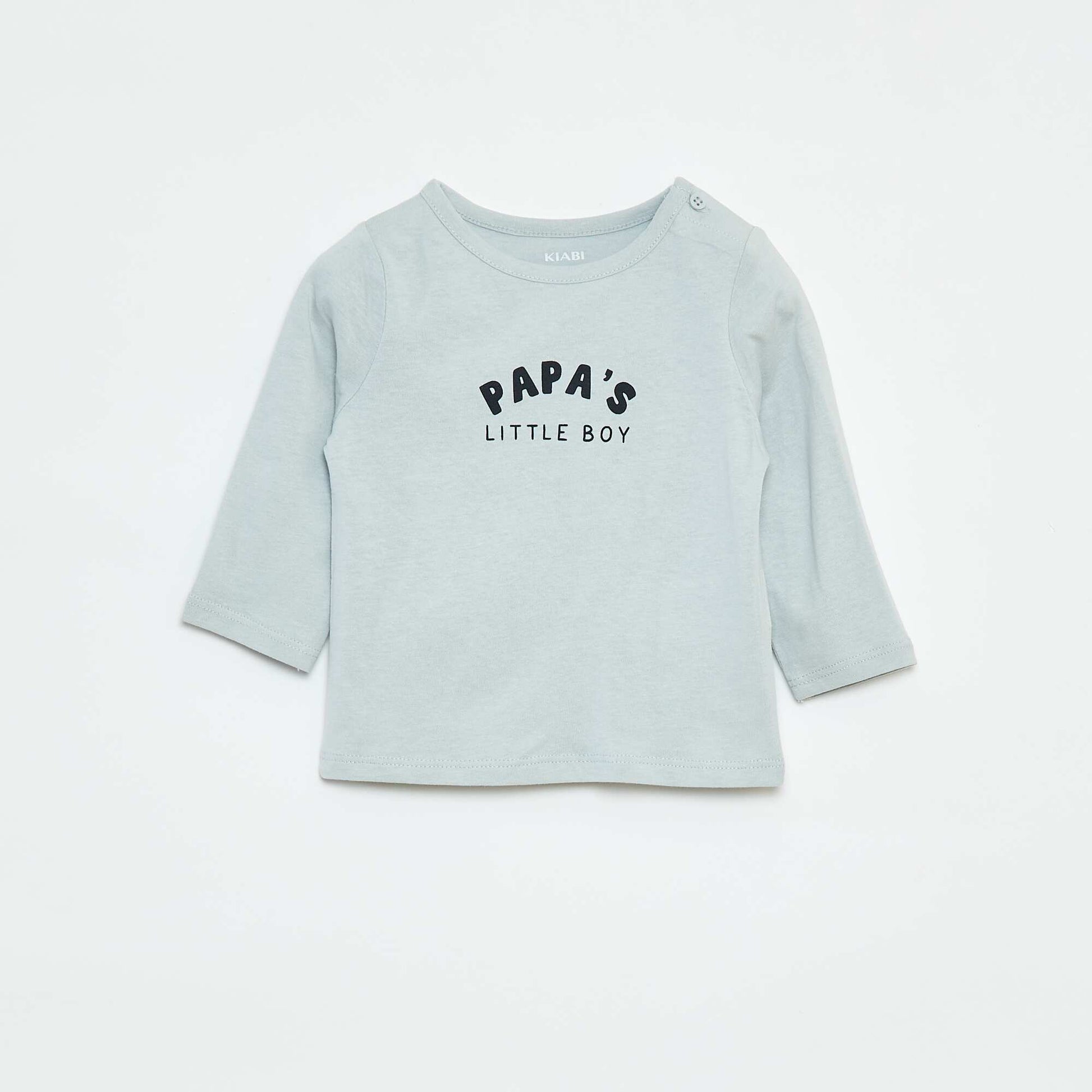 T-shirt imprimé à manches longues BLEU