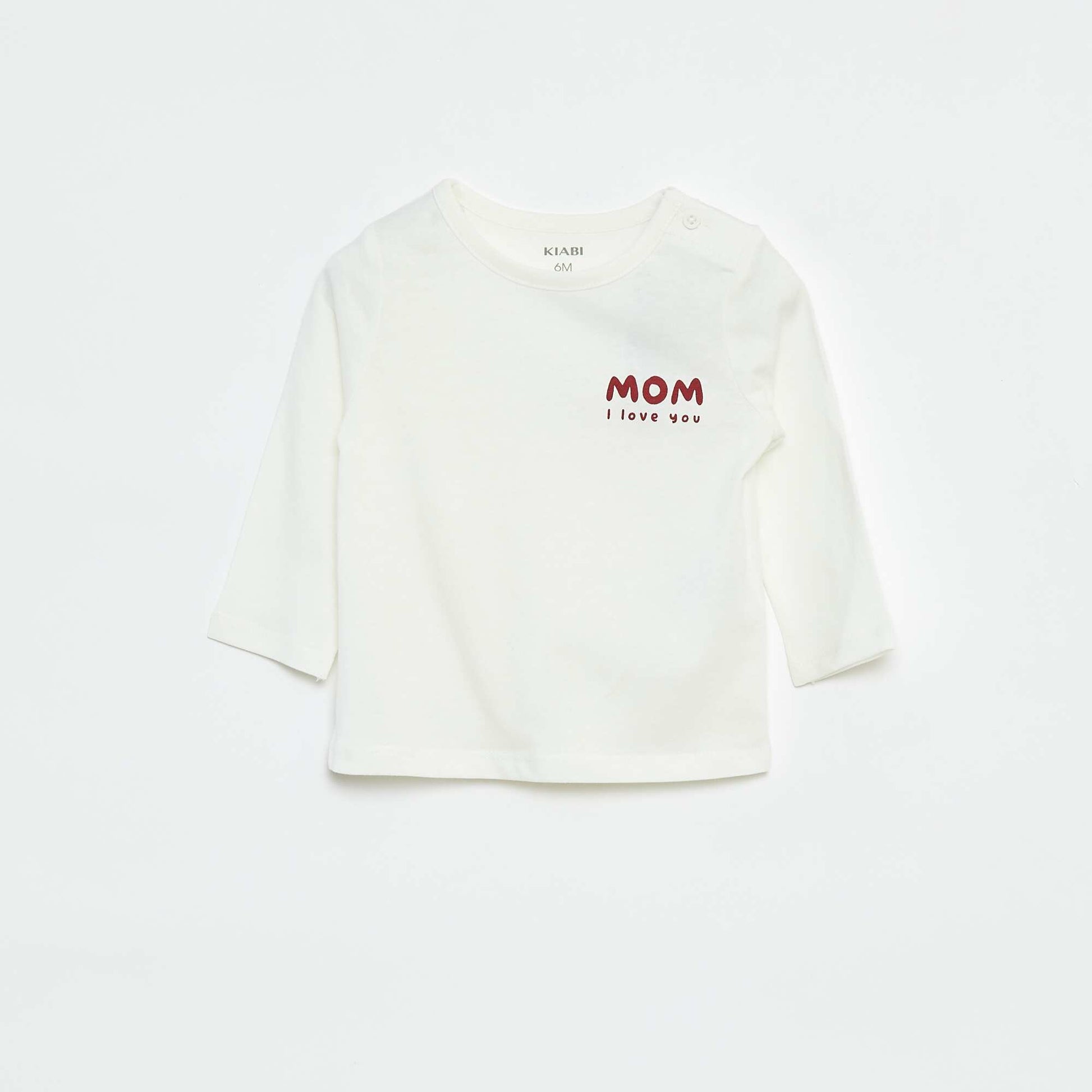 T-shirt imprimé à manches longues BLANC
