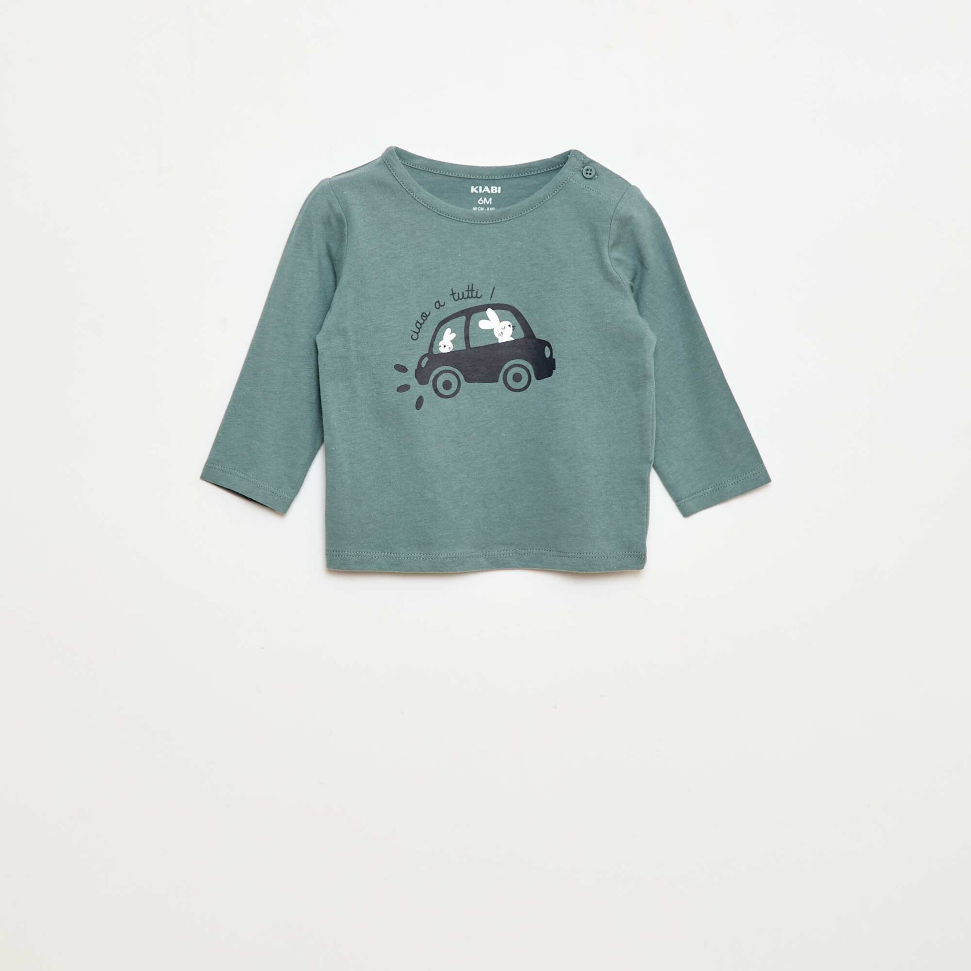 T-shirt à manches longues avec animation BLEU