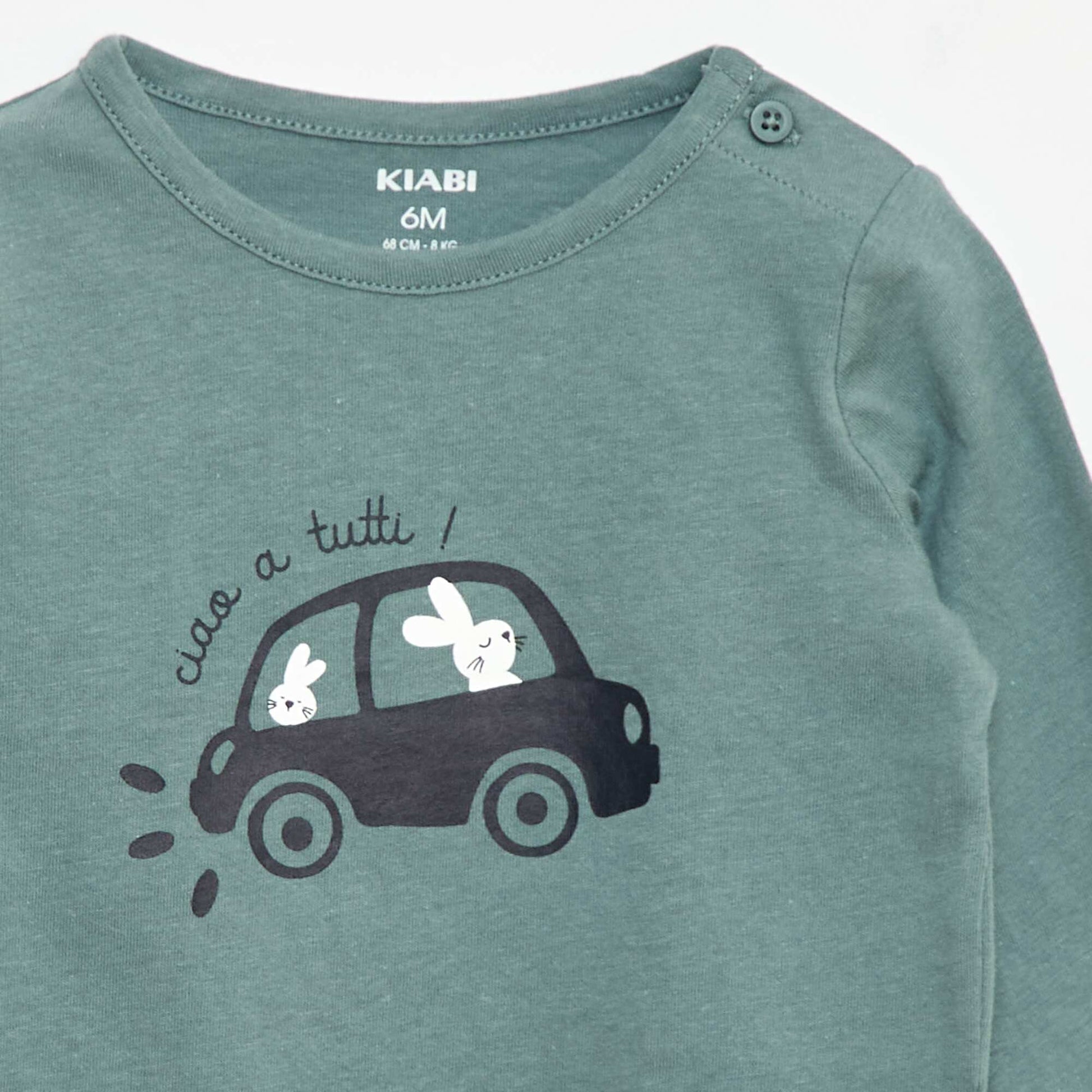 T-shirt à manches longues avec animation BLEU