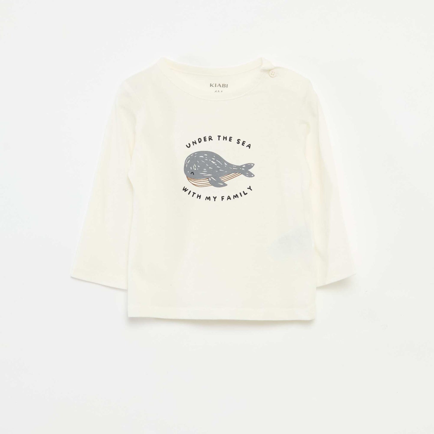 T-shirt à manches longues avec animation BLANC