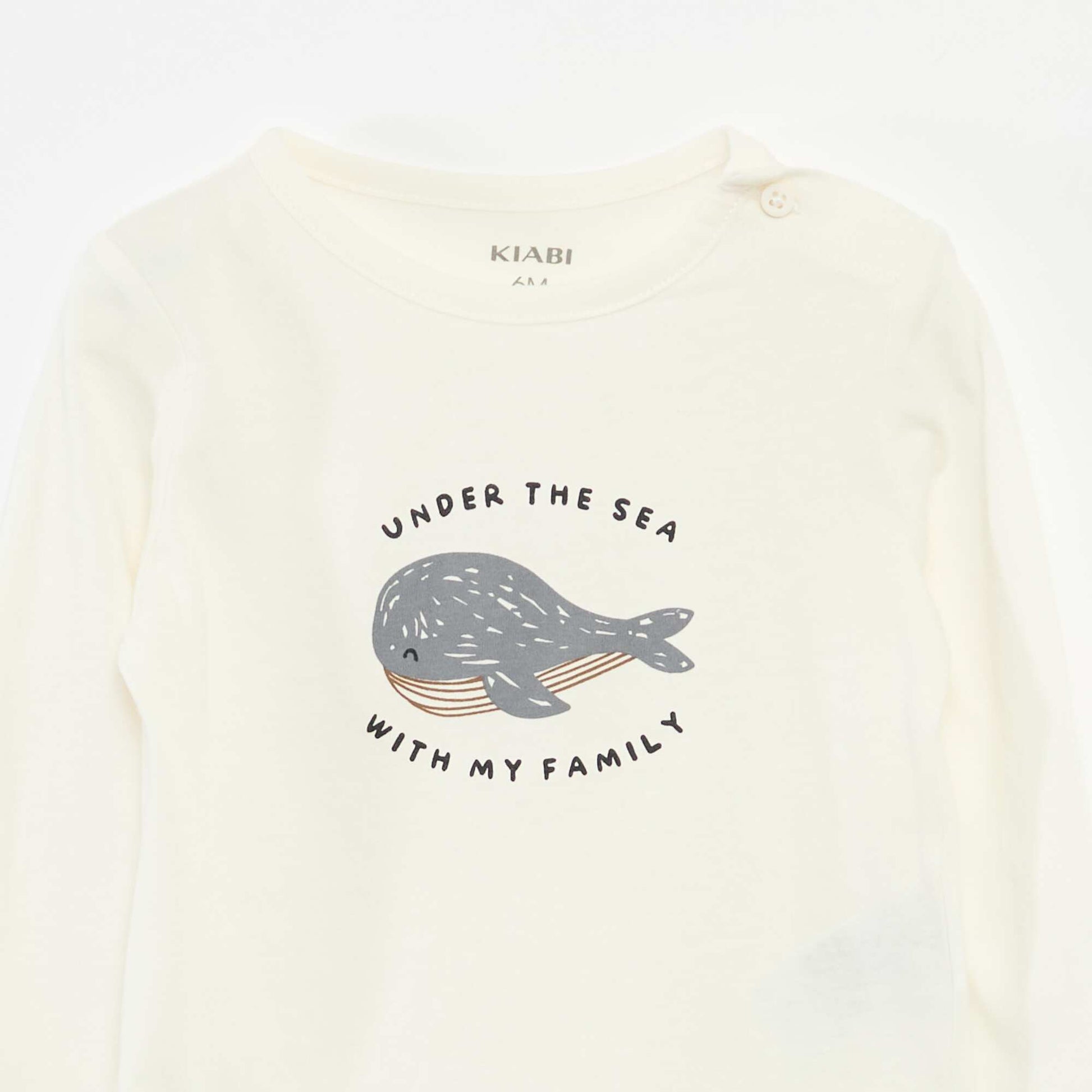 T-shirt à manches longues avec animation BLANC