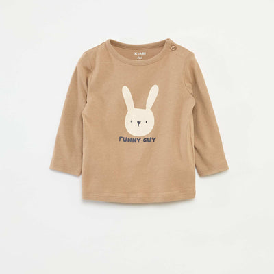 T-shirt à manches longues avec animation BLEU