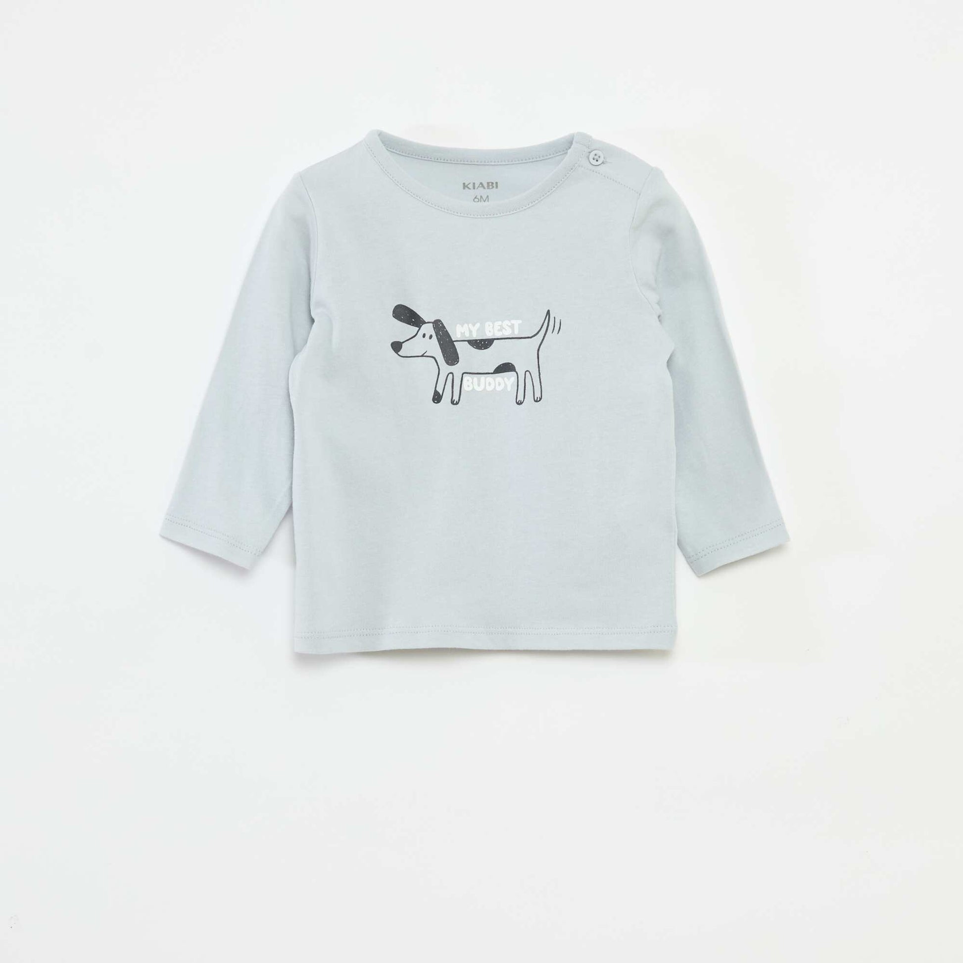 T-shirt à manches longues avec animation BLEU