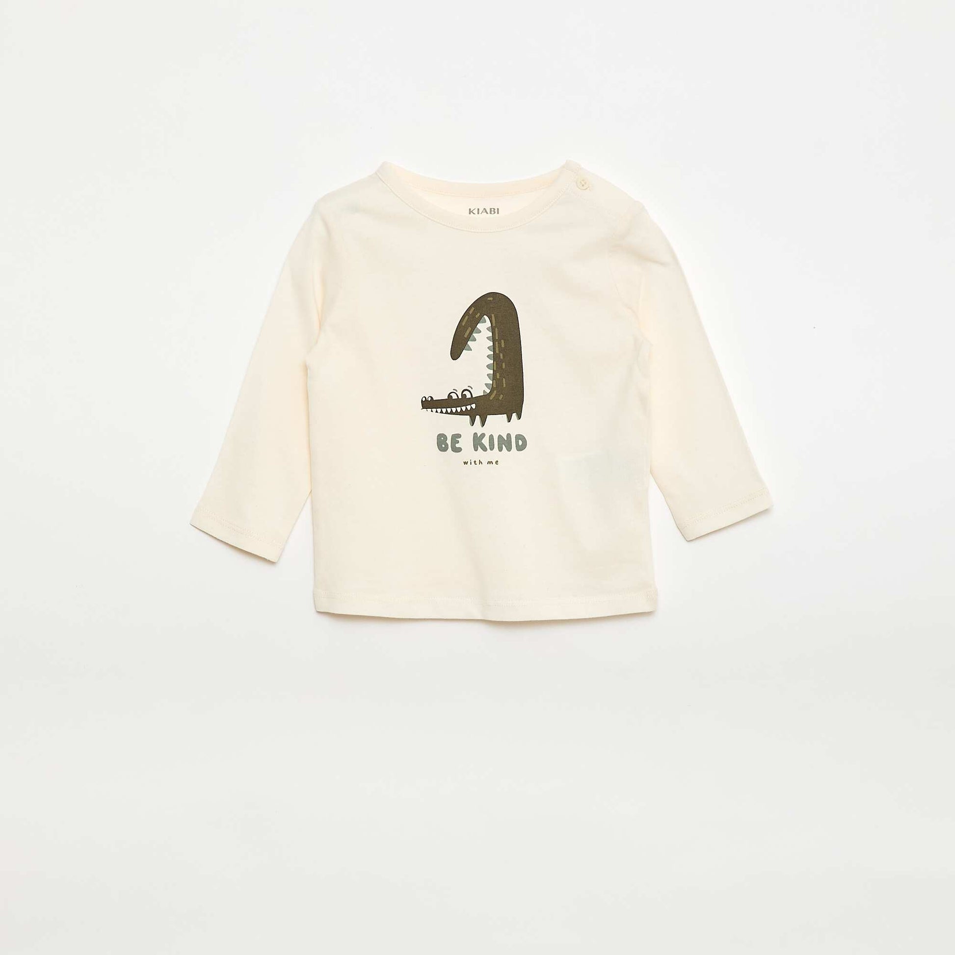 T-shirt à manches longues avec animation BLANC
