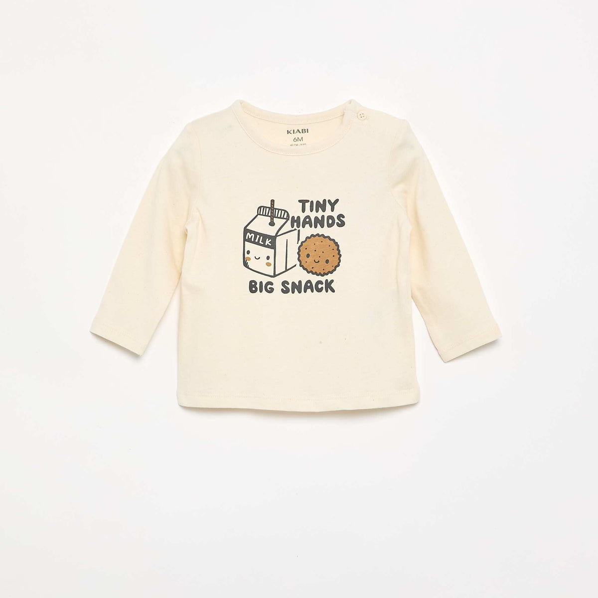 T-shirt à manches longues avec animation BLANC