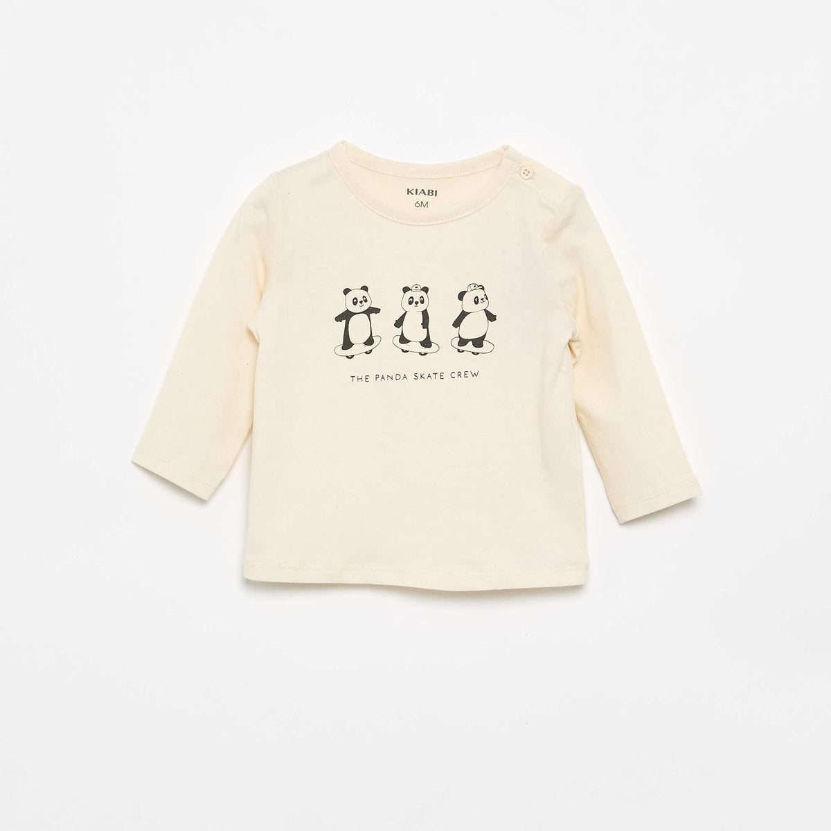 T-shirt à manches longues avec animation BLANC