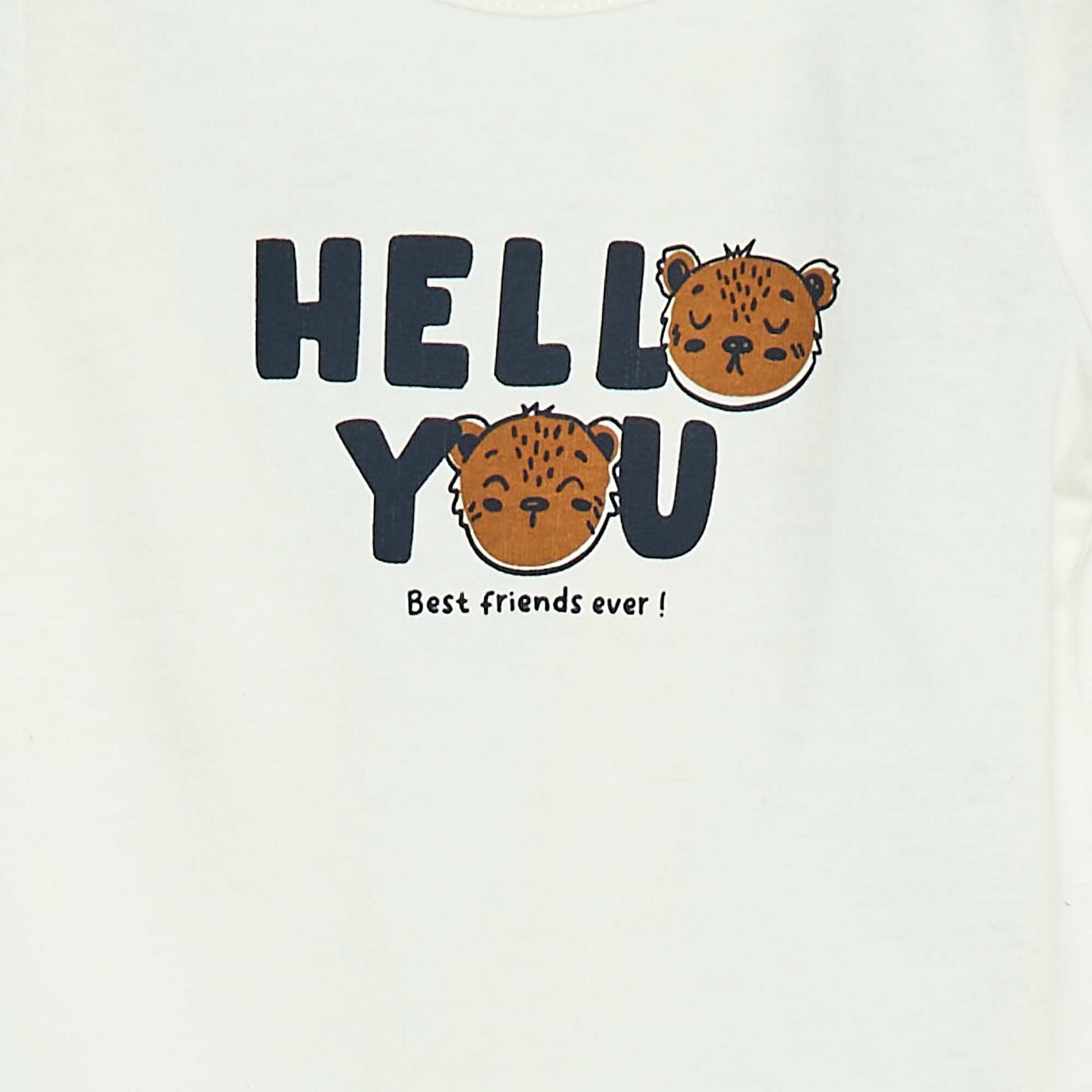 T-shirt à manches longues avec animation BLANC