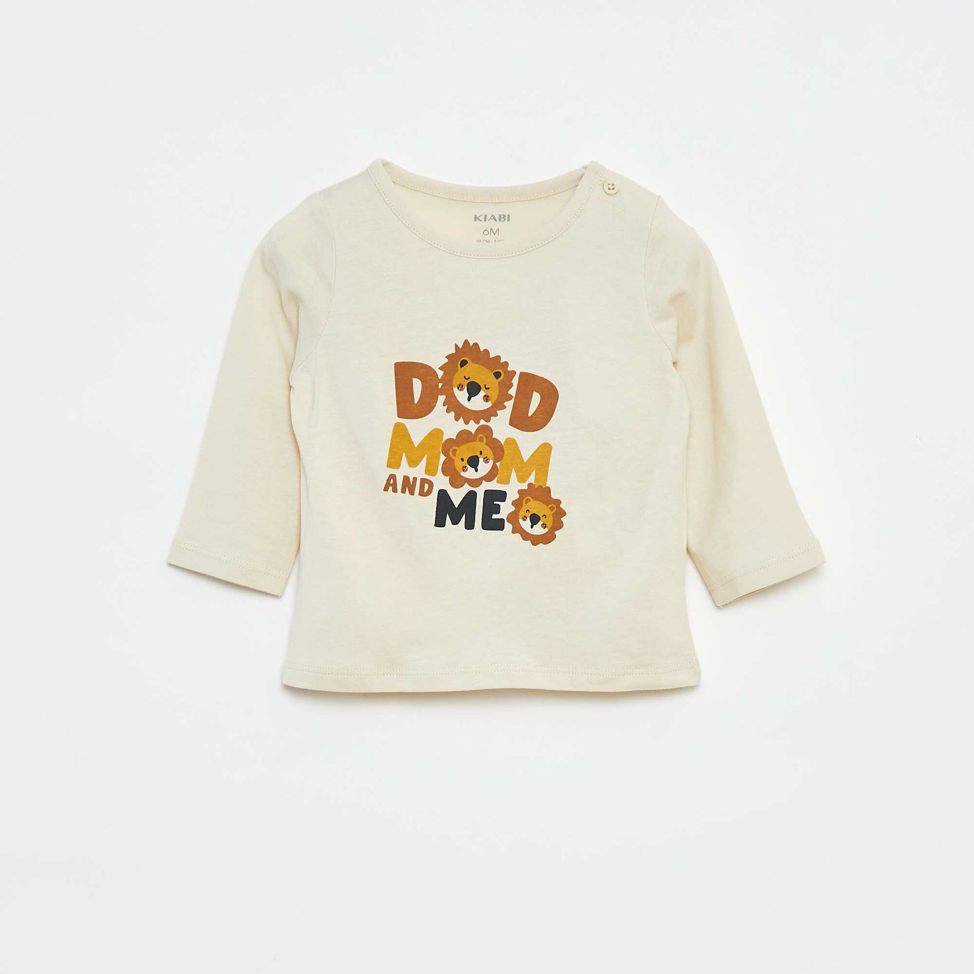 T-shirt à manches longues avec animation BEIGE