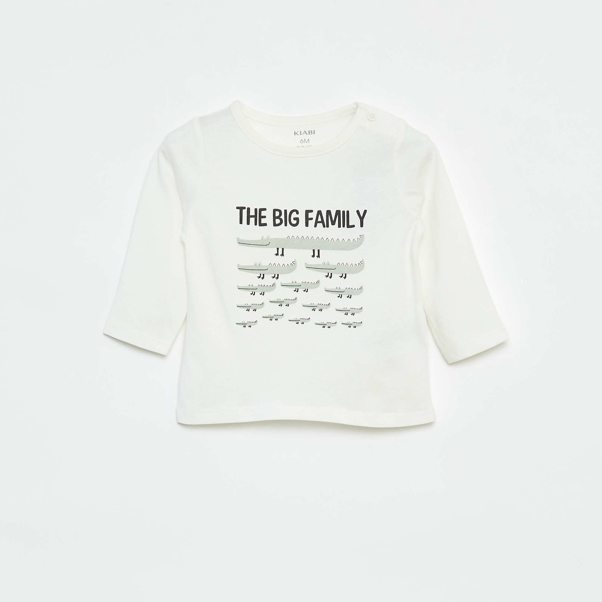 T-shirt à manches longues avec animation BLANC