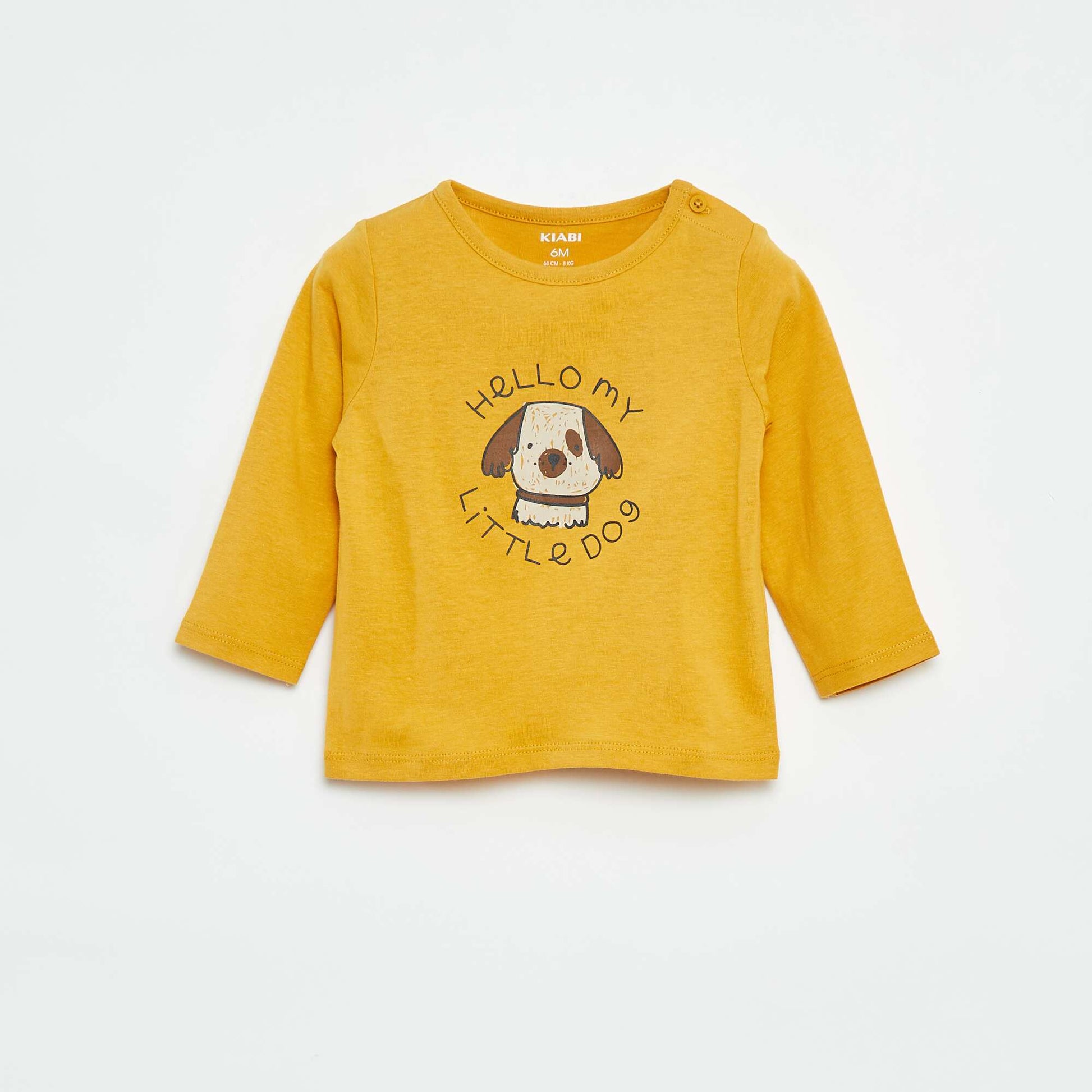 T-shirt à manches longues avec animation JAUNE